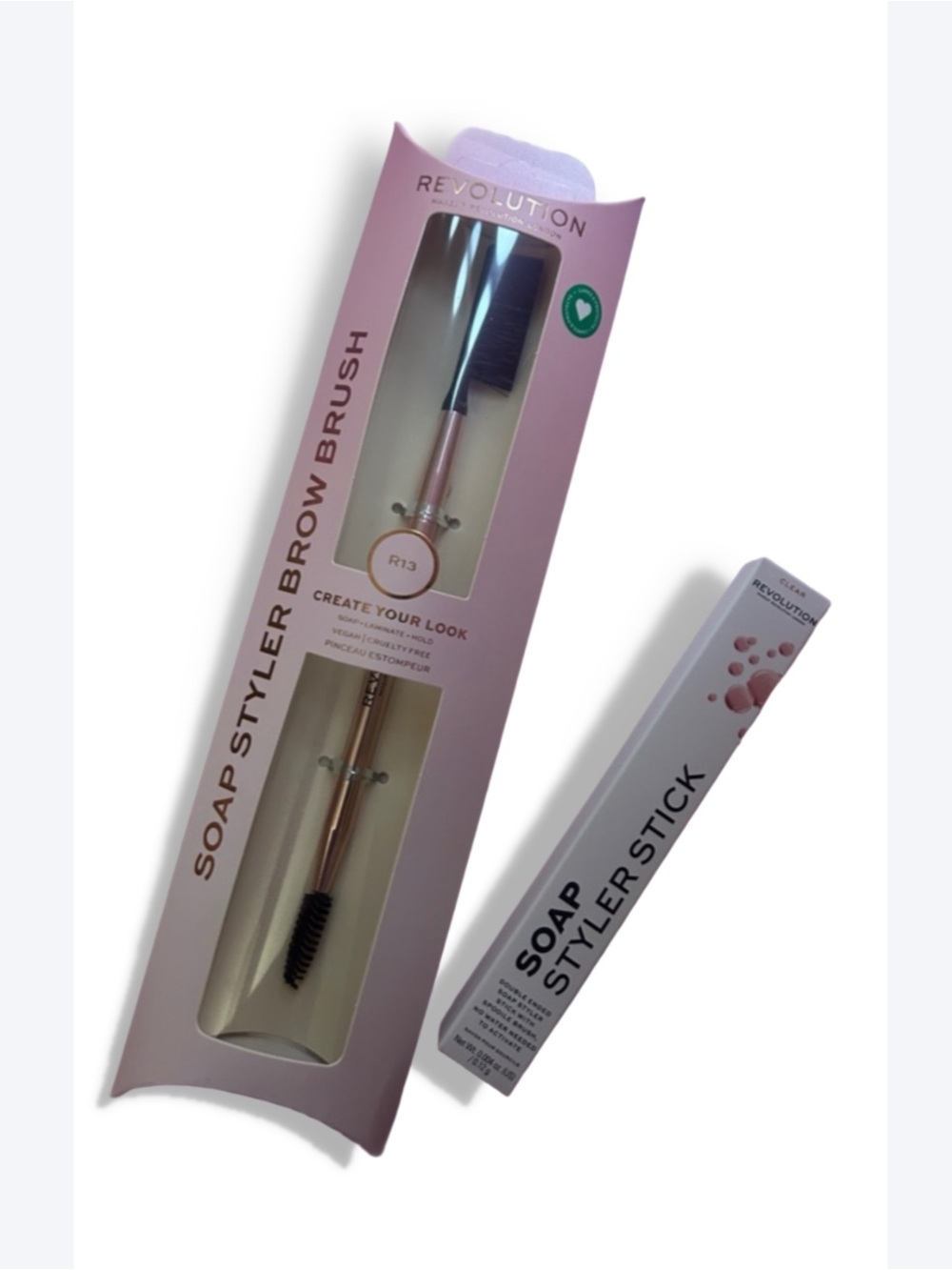 Revolution Soap Styler Brow Brush & Soap Styler Stick - New